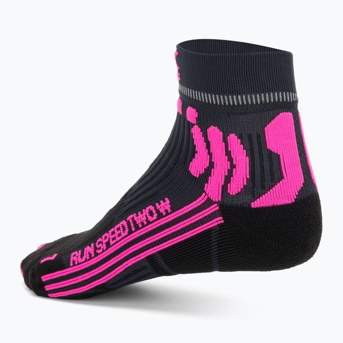 Női futó zokni X-Socks Run Speed Two 4.0 dolomit szürke/neon flamingó 2