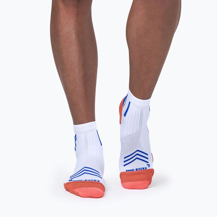 Férfi futó zokni X-Socks Run Expert Ankle white/orange/twyce blue 3