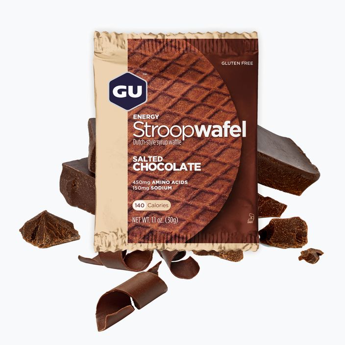 Rágcsálnivaló GU Energy Stroopwaffle 32 g salted chocolate gluten free 2