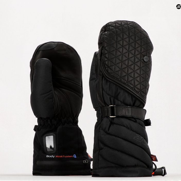 Női fűtött sí kesztyű LENZ Heat Glove 6.0 ujj sapka kesztyű fekete 1206 10