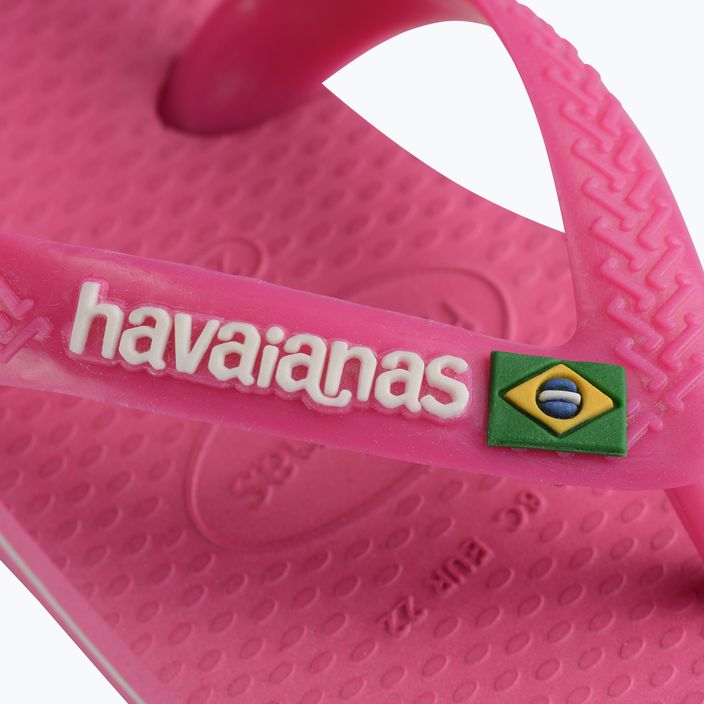Havaianas Baby Brasil Logo II rózsaszín flux / fehér szandálok 6