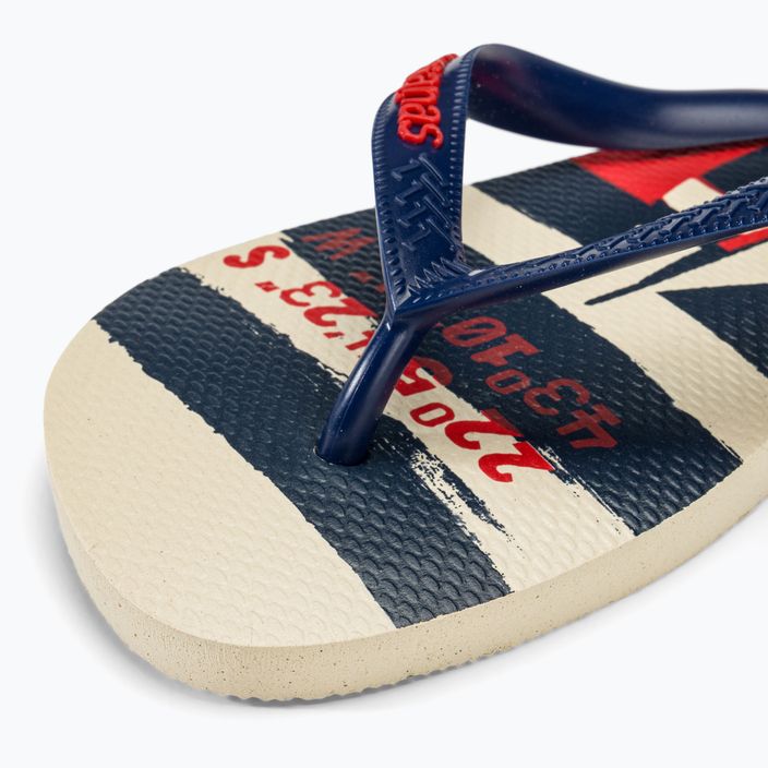 Havaianas Top Nautical beige straw / navy blue / ruby red flip-flop papucs 7