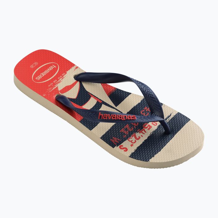 Havaianas Top Nautical beige straw / navy blue / ruby red flip-flop papucs 8