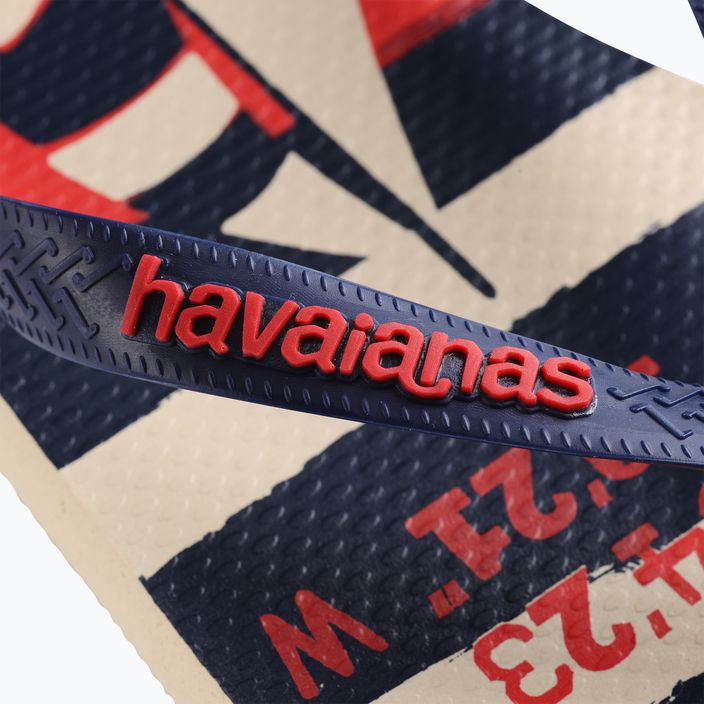 Havaianas Top Nautical beige straw / navy blue / ruby red flip-flop papucs 12