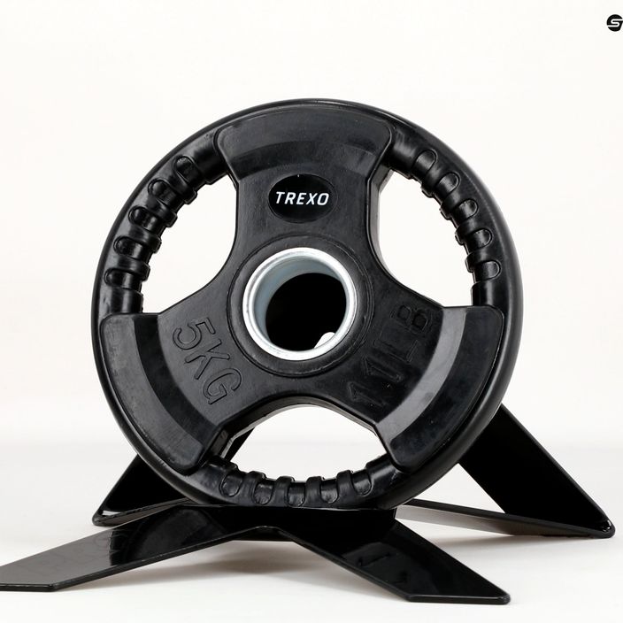 TREXO fekete gumírozott öntöttvas súlyzótárcsa 5 kg RW5 8