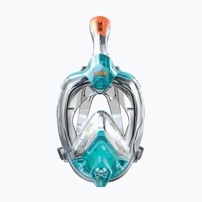 Teljes arcú maszk snorkelinghez SEAC Libera blue clear/orange 2
