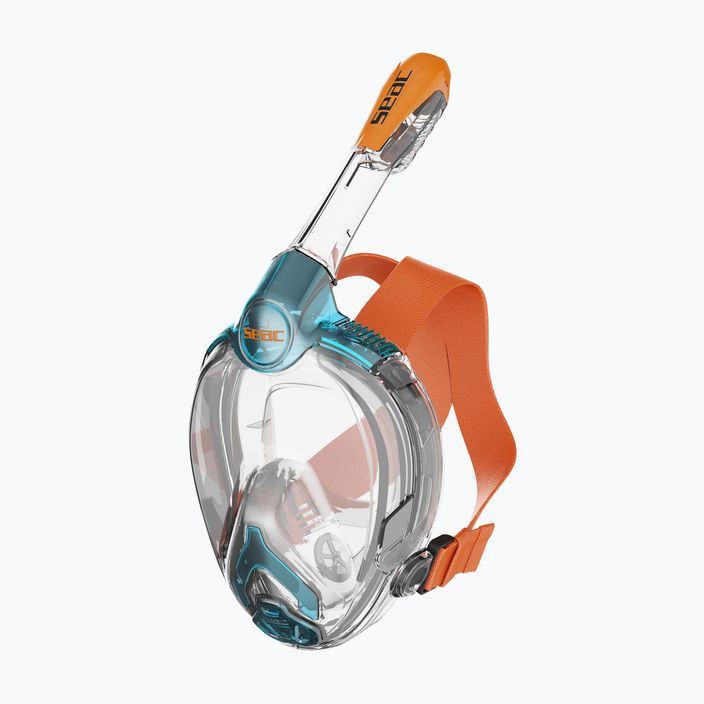 Gyermek teljes arcú maszk snorkelinghez SEAC Libera acquamarine/orange
