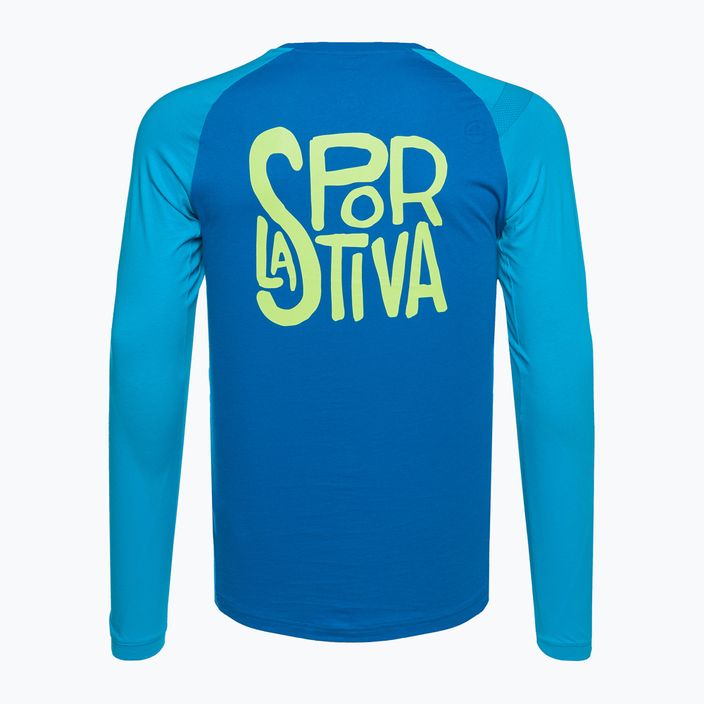 Férfi La Sportiva Back Logo elektromos kék/maui trekking póló 2