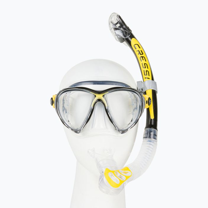 Cressi Big Eyes Evolution búvárszett + Alpha Ultra Dry maszk + snorkel sárga DS337010