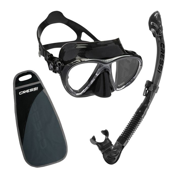 Cressi Big Eyes Evolution búvárszett + Alpha Ultra Dry maszk + snorkel fekete WDS337550 2