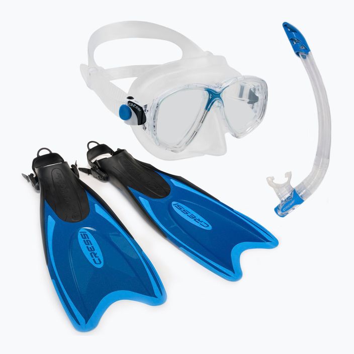 Búvárszett Cressi Palau Marea táska maszk + snorkel + uszonyok kék CA122632