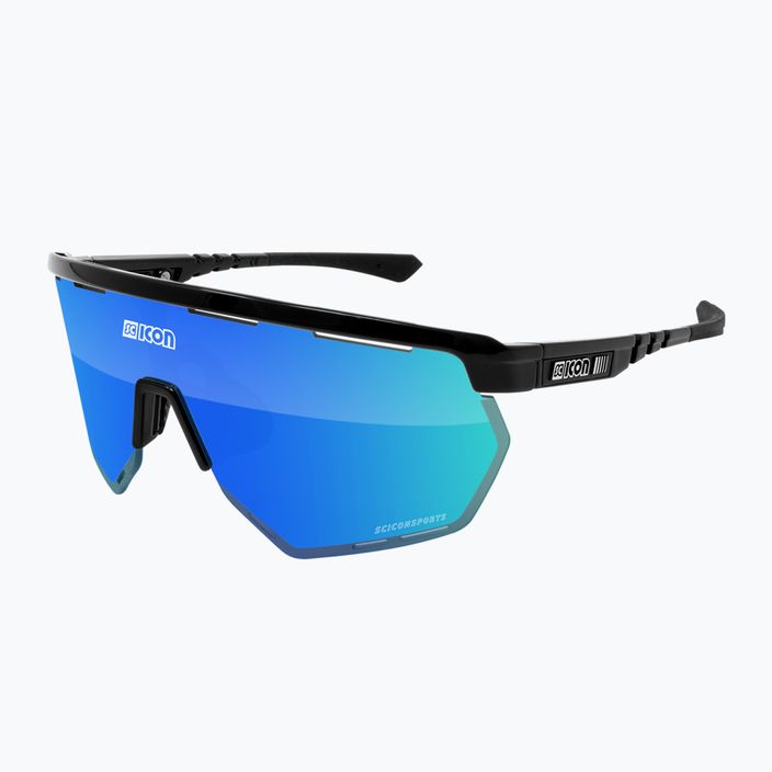 SCICON Aerowing fekete fényes/scnpp többtükrös kék kerékpáros szemüveg EY26030201 2