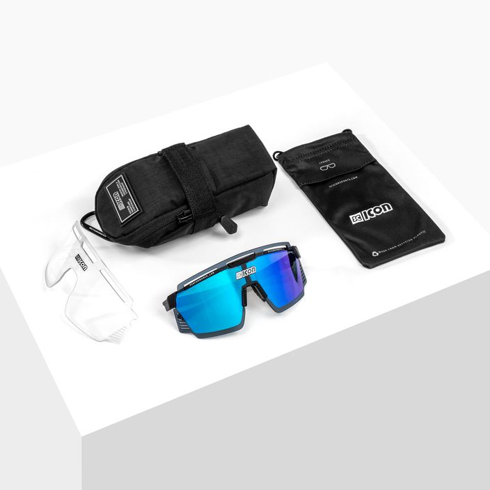 SCICON Aerowatt fekete fényes/scnpp többtükrös kék kerékpáros szemüveg EY37030200 6