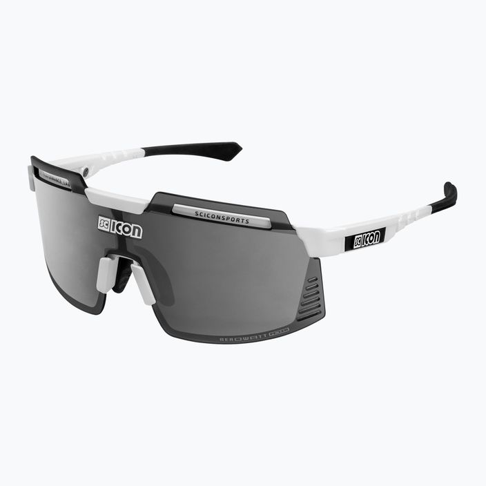 SCICON Aerowatt Foza fehér fényes/scnpp többtükrös ezüst kerékpáros szemüveg EY38080800 2