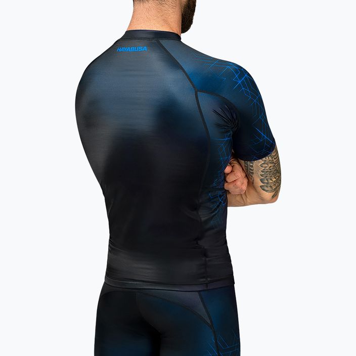 Férfi Hayabusa Geo Rashguard rövid ujjú kék 2