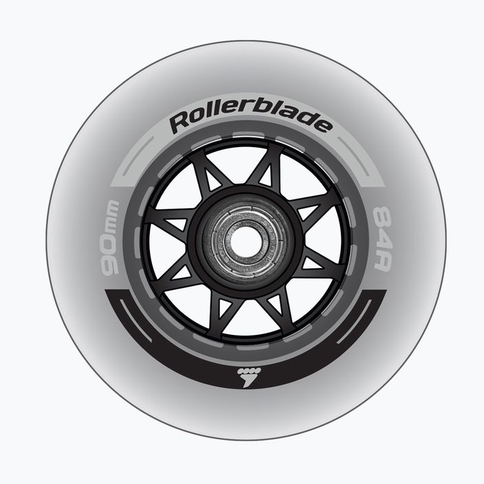 Rollerblade kerekek XT 90 mm/84A + SG9 8 db átlátszó, csapágyazott rollerblade kerék.