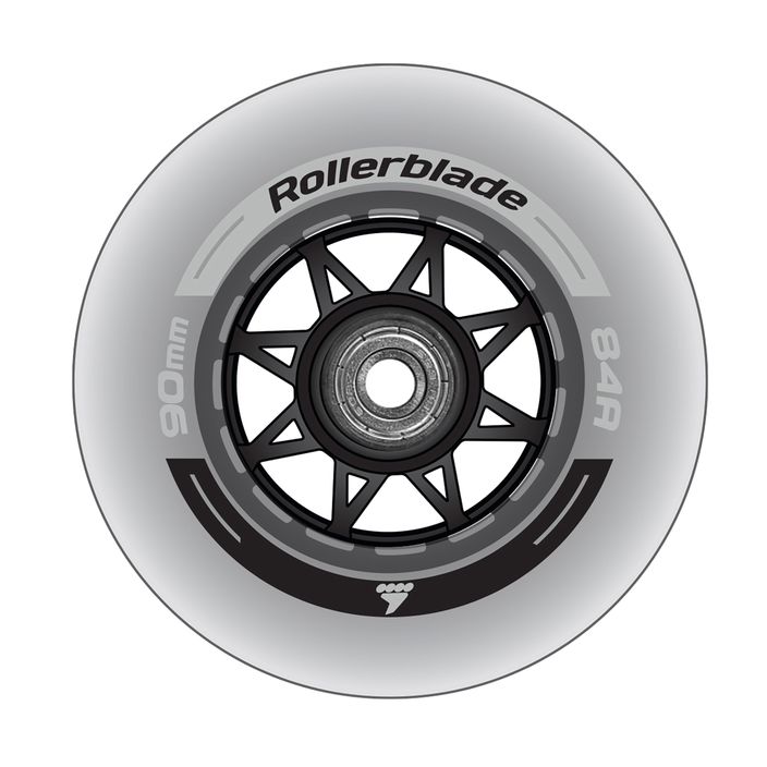 Rollerblade kerekek XT 90 mm/84A + SG9 8 db átlátszó, csapágyazott rollerblade kerék. 2