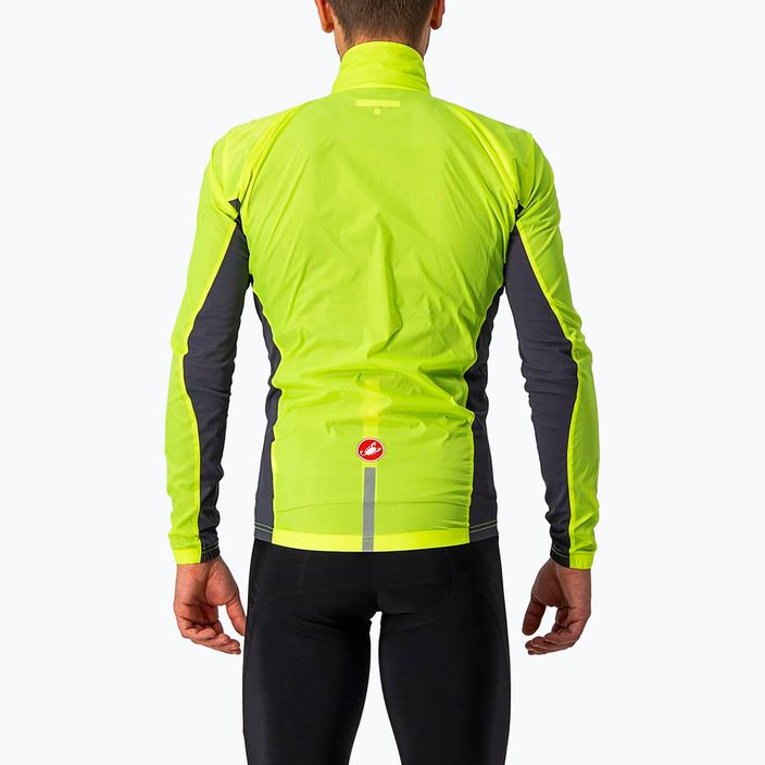 Férfi Castelli Squadra Stretch elektromos lime/sötétszürke kerékpáros kabát 2