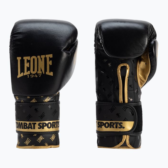 Leone Dna fekete és arany bokszkesztyű GN220 3