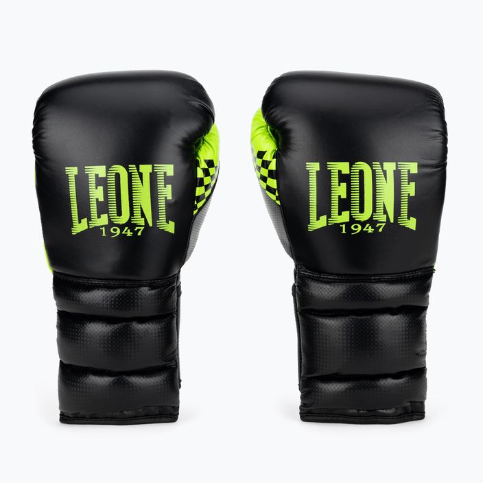 Leone Carbon22 fekete-zöld bokszkesztyű GN222