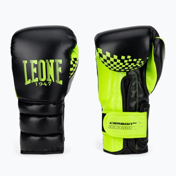 Leone Carbon22 fekete-zöld bokszkesztyű GN222 3