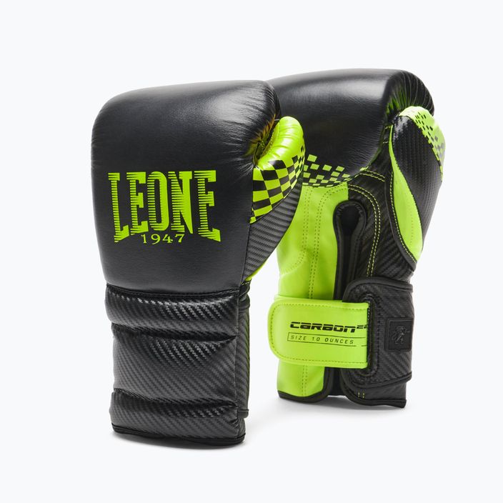 Leone Carbon22 fekete-zöld bokszkesztyű GN222 7