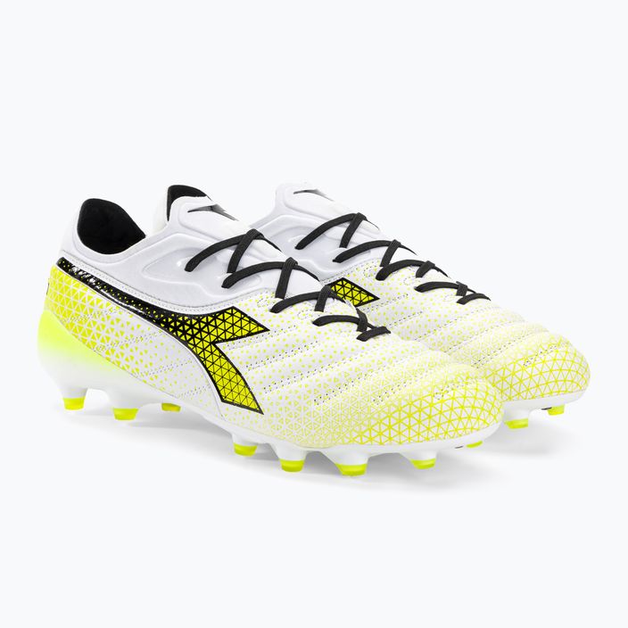 Férfi Diadora Brasil Elite Tech Tech GR LPX labdarúgó cipő fehér/fekete/fluo sárga 4