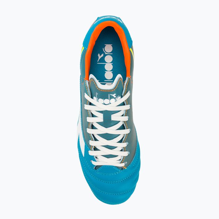 Férfi futballcipő Diadora Brasil Elite Veloce GR LPU blue fluo/white/orange 5