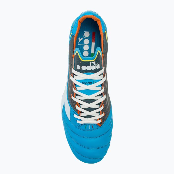 Férfi futballcipő Diadora Brasil Elite Veloce GR ITA LPX blue fluo/white/orange 5