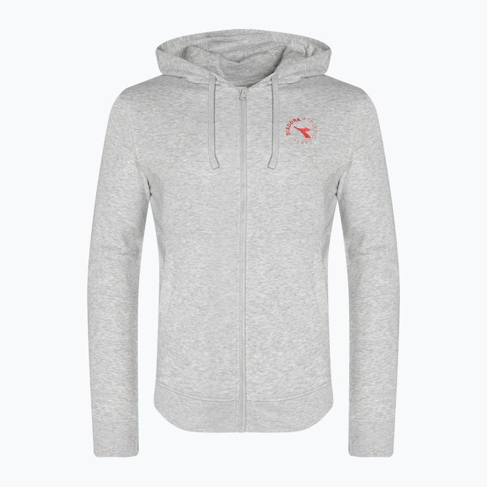 Férfi pulóver Diadora Hoodie FZ Essential Sport grigio medio chiaro melange