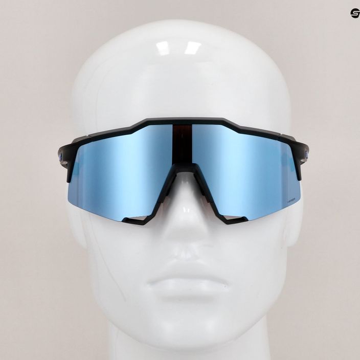 100% Speedcraft matt fekete / hiperkék többrétegű tükör kerékpáros szemüveg 60007-00004 11