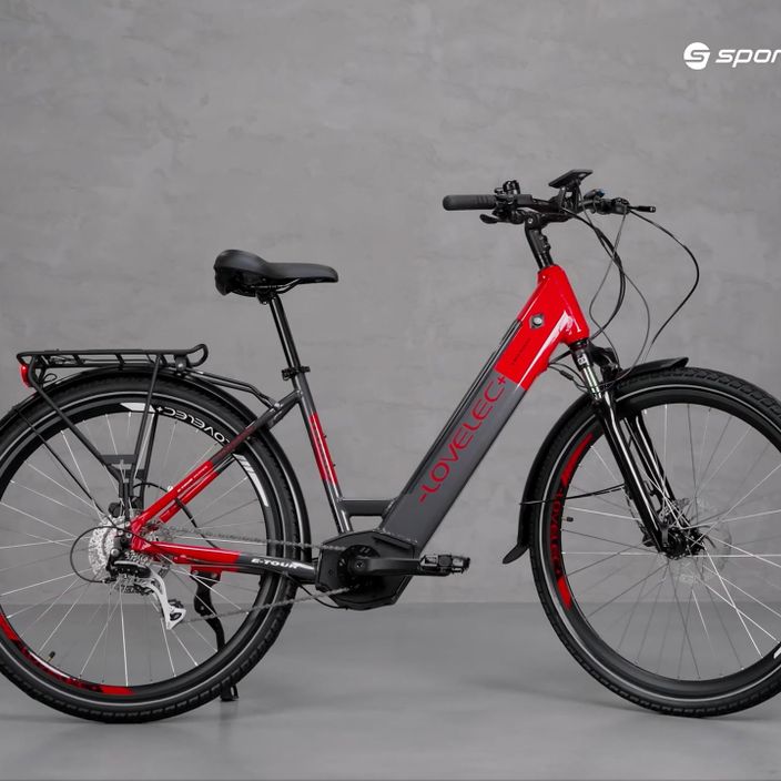 LOVELEC elektromos kerékpár Triago Low Step 16Ah szürke-piros B400358 7