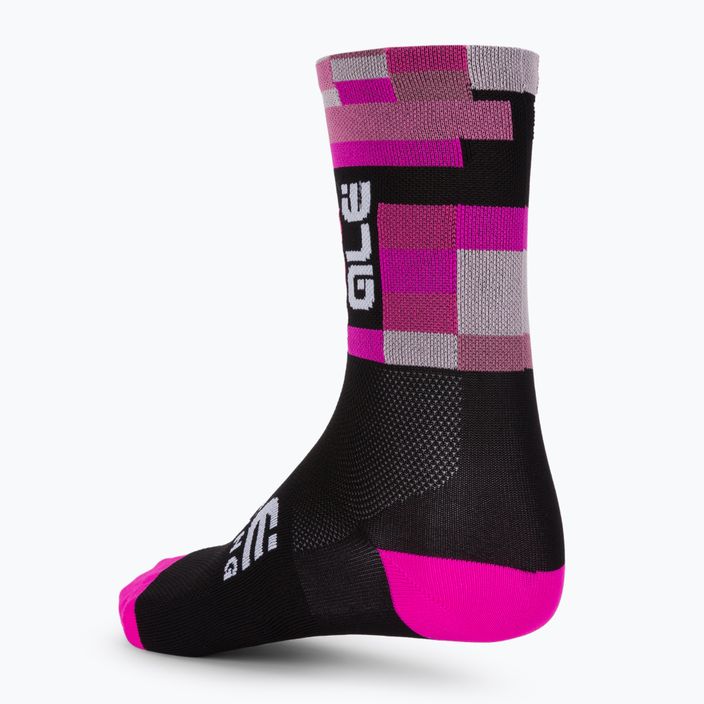 Alé Match fekete/rózsaszín kerékpáros zokni L22218543 2