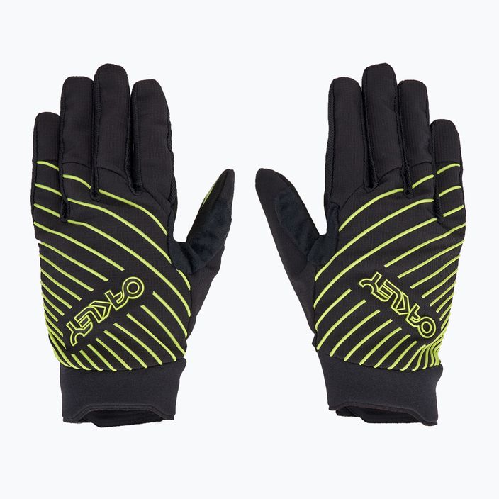 Oakley Drop In MTB Glove 2.0 fekete/lt zöld kerékpáros kesztyű 3