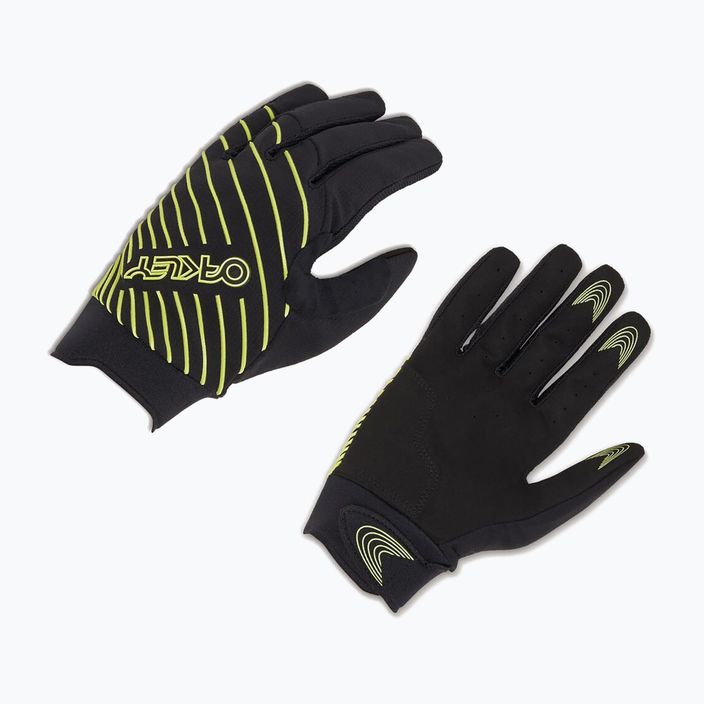 Oakley Drop In MTB Glove 2.0 fekete/lt zöld kerékpáros kesztyű 5