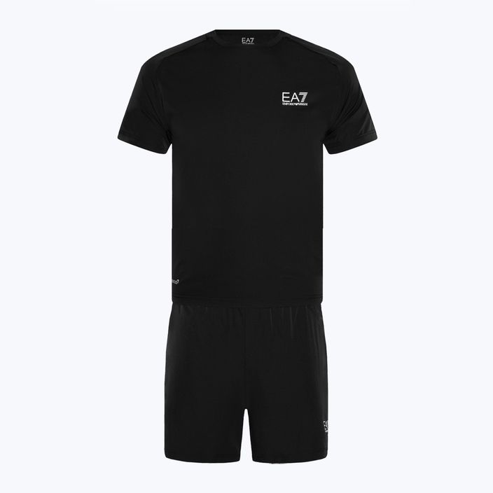 EA7 Emporio Armani Ventus7 Travel fekete póló + rövidnadrág szett