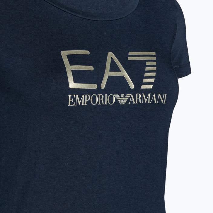 Női póló EA7 Emporio Armani Train Shiny navy blue/logo light gold 3