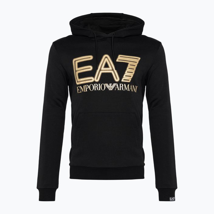 Férfi pulóver EA7 Emporio Armani Train Logo Series Oversize Logo Hoodie Coft black