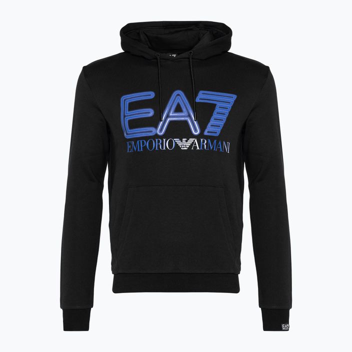 Férfi pulóver EA7 Emporio Armani Train Logo Series Oversize Logo Hoodie Coft black