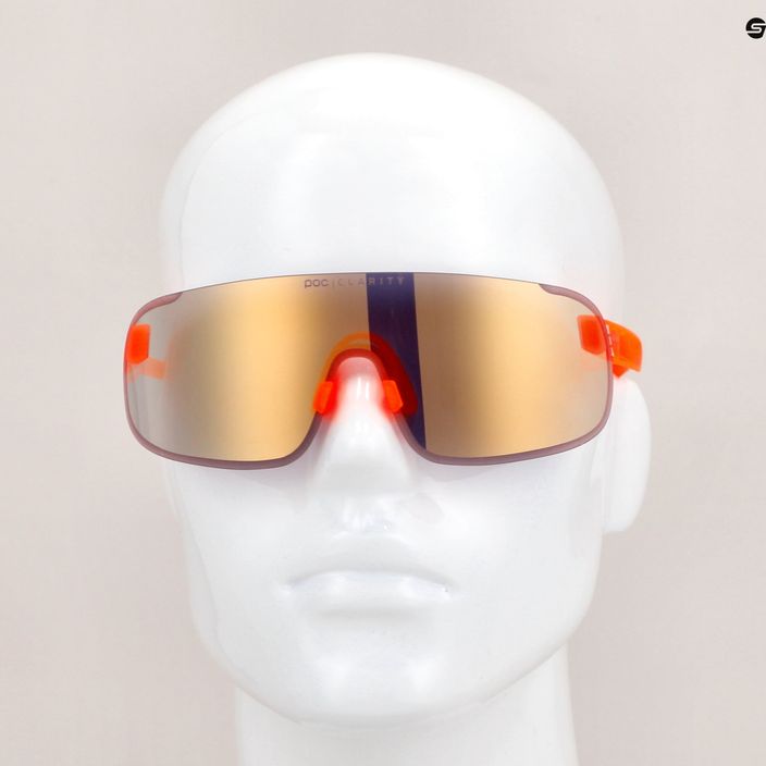 Kerékpáros szemüveg POC Elicit fluorescent orange translucent/clarity road gold 9