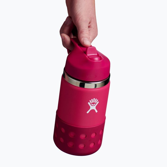 Hydro Flask széles szájú, szalmaszíves fedél és bakancs 355 ml-es termikus palack rózsaszín W12BSWBB623 3