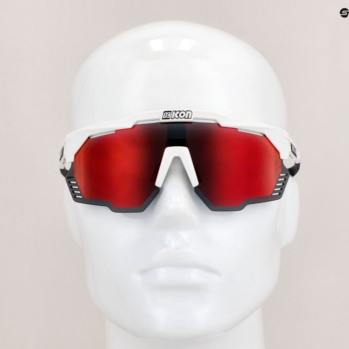 SCICON Aeroshade Kunken fehér fényes/scnpp többtükrös piros kerékpáros szemüveg EY31060800 9