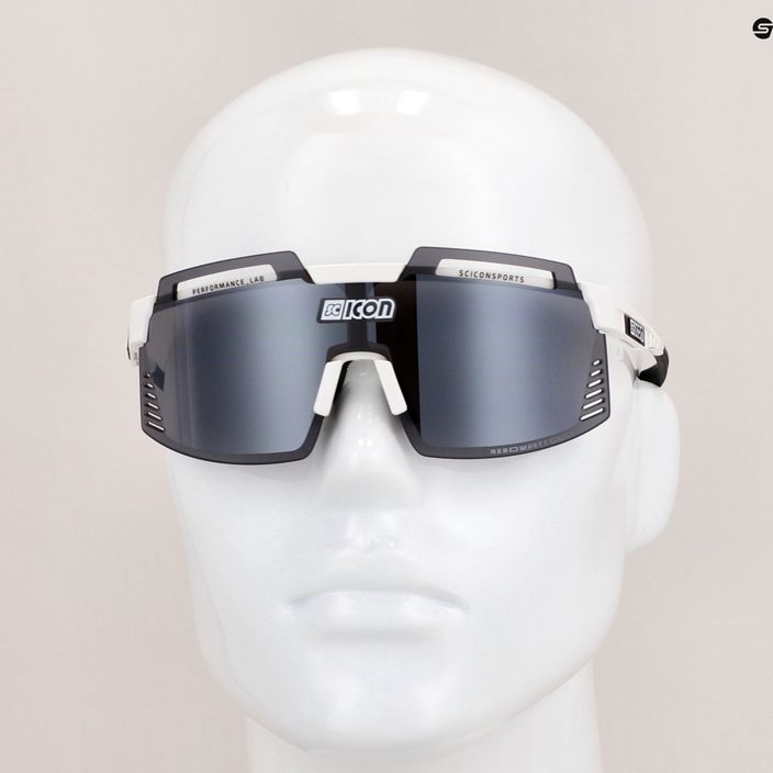 SCICON Aerowatt Foza fehér fényes/scnpp többtükrös ezüst kerékpáros szemüveg EY38080800 8