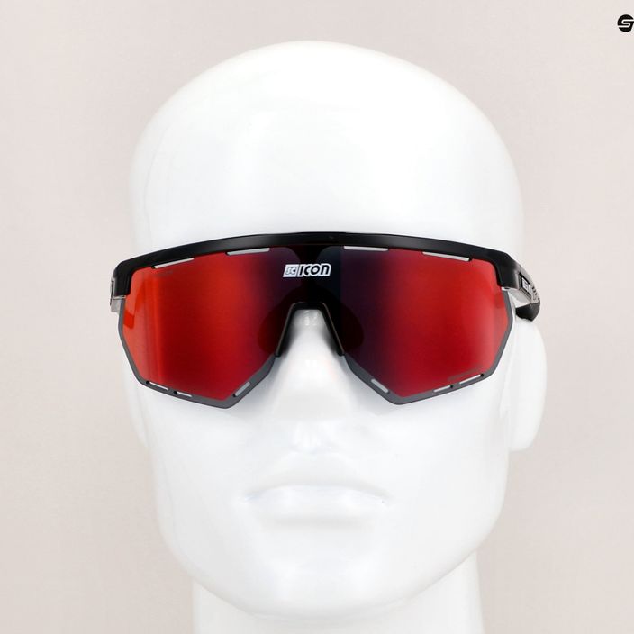 SCICON Aerowing fekete fényes/scnpp többtükrös piros kerékpáros szemüveg EY26060201 9