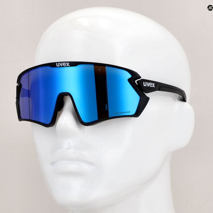 UVEX Sportstyle 231 2.0 P fekete matt/tükörkék kerékpáros szemüveg 53/3/029/2240 11