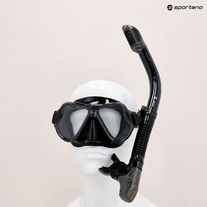 AQUASTIC fekete snorkeling szett Maszk + Uszony + Pipa MSFA-01SC 22