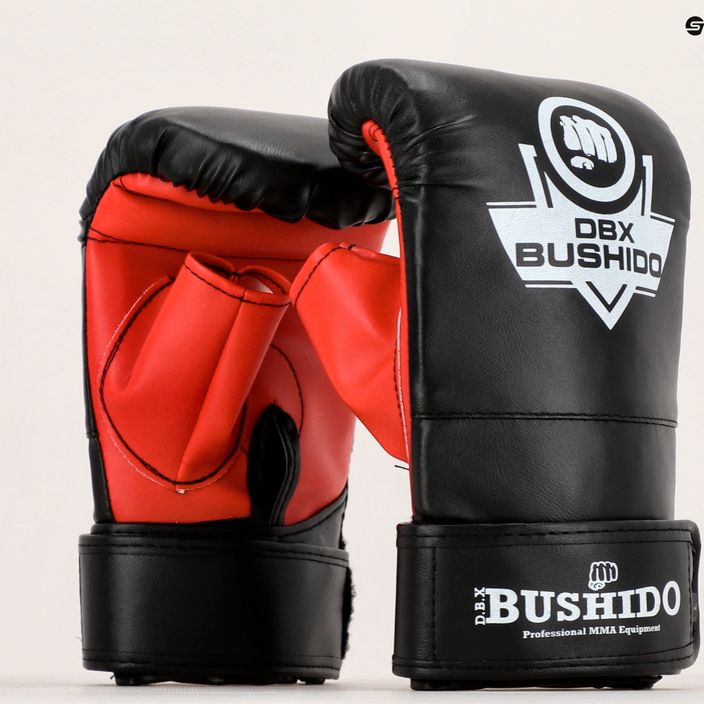 Bushido boxkesztyű zsákos edzéshez fekete Rp4 7