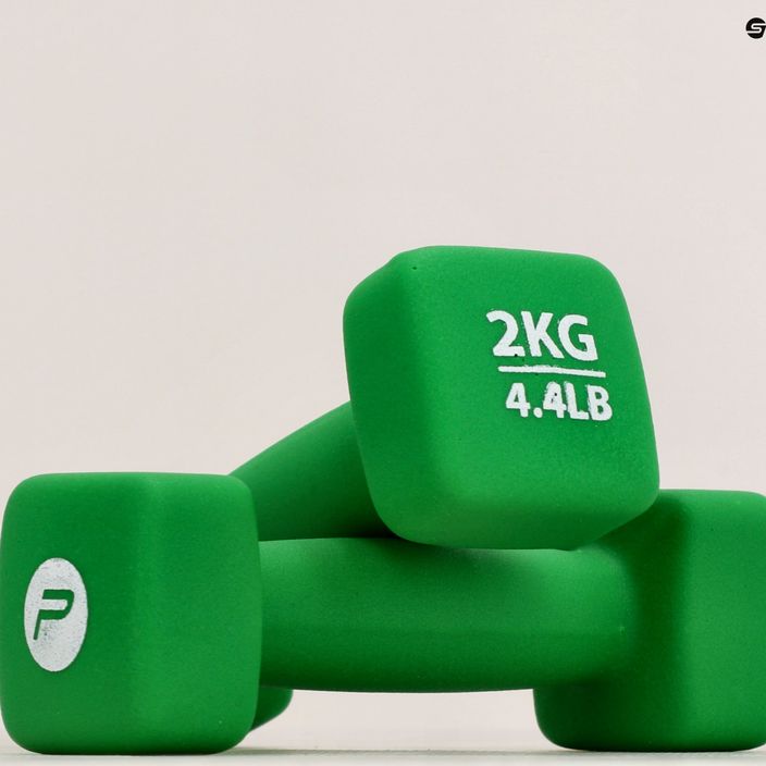 Neoprén súlyzók 2 kg Pure2Improve zöld P2I201400 6