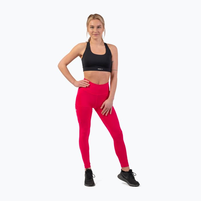Női edző leggings NEBBIA Active High-Waist Smart Pocket rózsaszín edző leggings 3