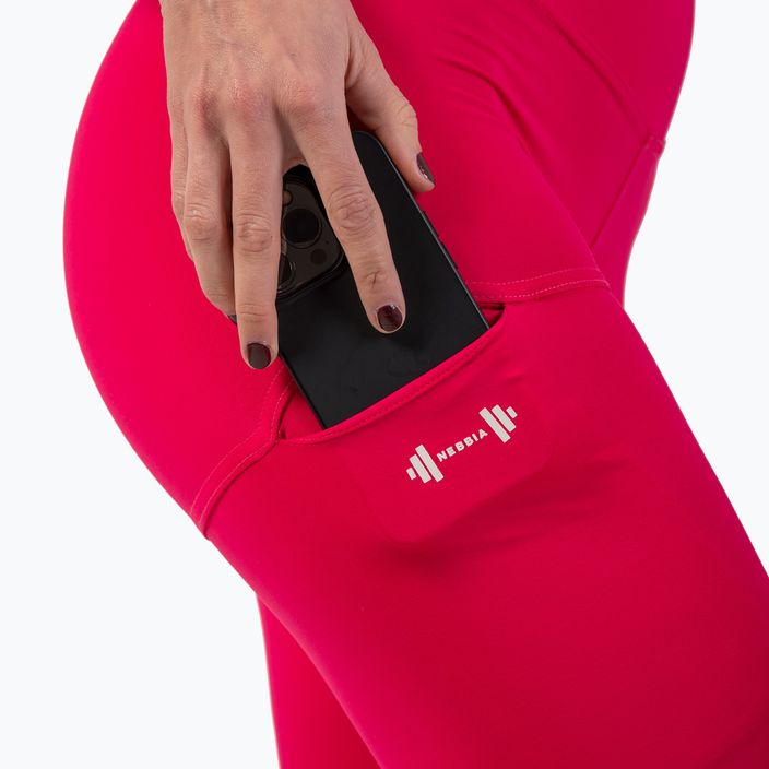 Női edző leggings NEBBIA Active High-Waist Smart Pocket rózsaszín edző leggings 5